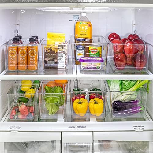 Lixeiras organizadoras de geladeira transparente de sorbus - caixas de organizadores de geladeira para itens essenciais