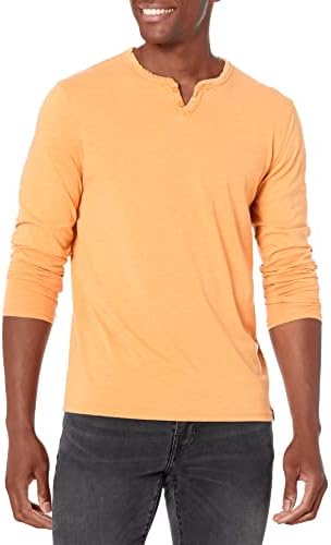 Lucky Brand Men Venice Burnout Notch Neck de manga comprida camiseta