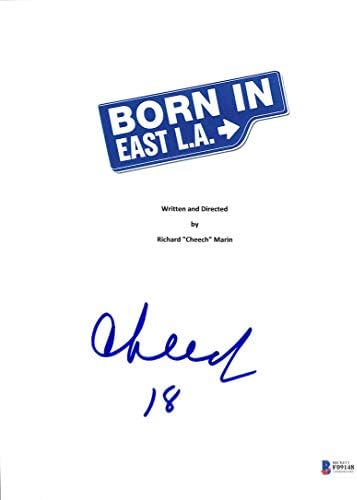 Cheech Marin Authentic assinou 8.5x11 nascido em East L.A. Capa de script BAS F09148