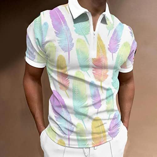 2023 Novo mass 3d impressão digital com zíper de lapela de manga curta camisa casual camisa de camisa tira curta