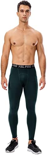 Calças de compressão yuerlian mass com leggings atléticos com bolsos que executam calças -calças de ciclismo de BaseLayer