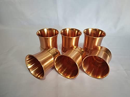 Atração Coloque a água de cobre antiga de cobre que serve o copo de copo/vidro decorativo e servir de 12 peças