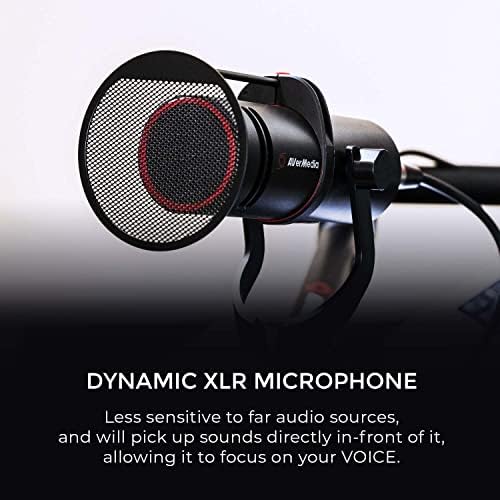 Avermedium Live Steamer Mic 330 Microfone dinâmico + BA310 Filtro POP do microfone | Pacote de filtro de microfone