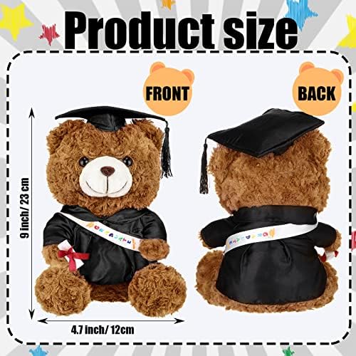 Urso de graduação Urso de animal de pelúcia com tamel de tamel de caldo de gorro graduado