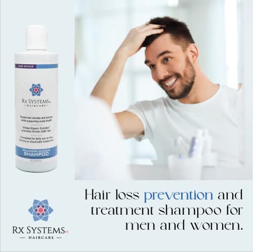 RX Sistemas PF Volumizando o shampoo glicólico para tratamento de crescimento capilar para homens e mulheres, para de afinar enquanto fortalece, espessando e volumizando. Shampoo para desbaste de cabelo e perda de cabelo