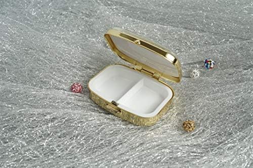 LCTCKP Caixa de pílula de ouro de vidro de moda personalizada Caixa de contêiner de metal decorativo