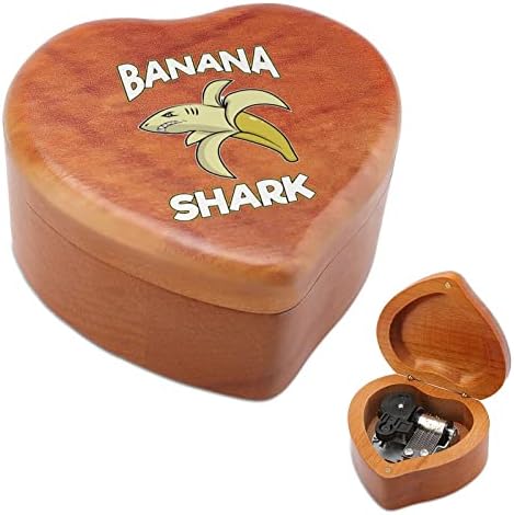 Banana Shark Shark Vintage Modelo Caixa Musical Caixa Musical Caixa de Música em forma de coração Presentes para amigos da família