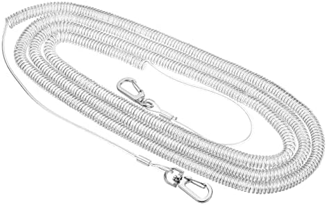 Apossolativo enrolado da pesca de Patikil, corda de segurança da primavera pesada Corda do cabo de extensão retrátil com clipes de metal para alicates de haste Ras