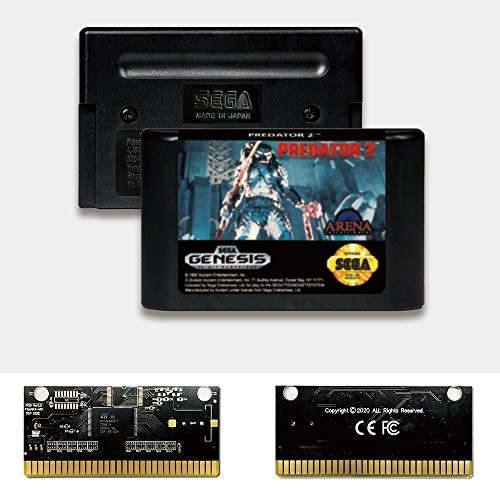 Aditi Predator 2 - USA Label Flashkit MD Electroless Gold PCB Card para Sega Genesis Megadrive Console
