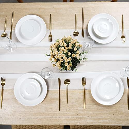 10 PCs Ivory Chiffon Table Runner Bulk 10 pés pura corredor de casamento romântico rústico boho mesa para festa de casamento,