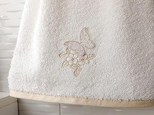 Flores de crochê de Lamodahome cruzadas de qualidade premium%100 face de algodão turco e toalha de mão, panos para