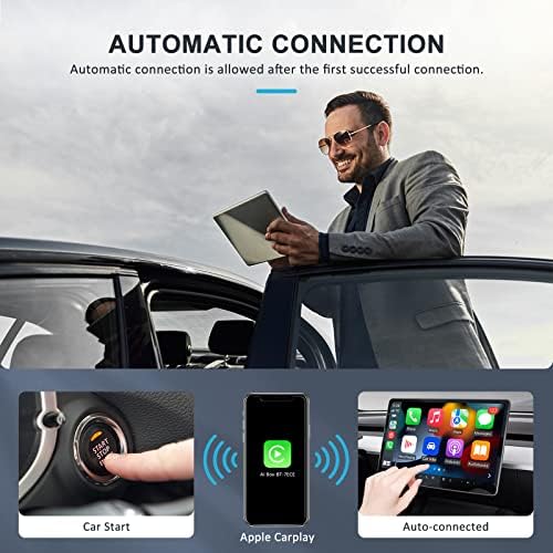 Adaptador do CarPlay sem fio para o CarPlay com fio de fábrica 5,8 GHz Apple CarPlay Adaptador sem fio Plug & Play CarPlay Adaptador sem fio converte conectados em Apple sem fio Apple para carro após iPhone iOS 10+