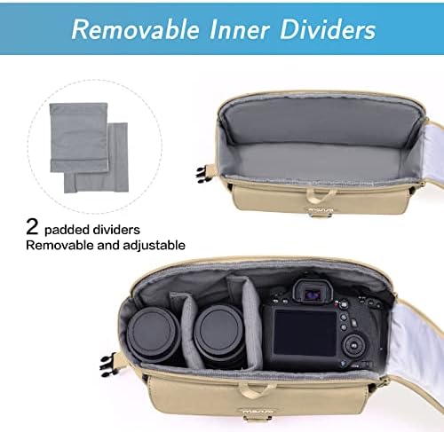 Caixa de bolsa de câmera Mosis, DSLR/SLR/Mirrorless Camera Messenger Messenger Bag Compact Crossbody Bold Saco de ombro acolchoado