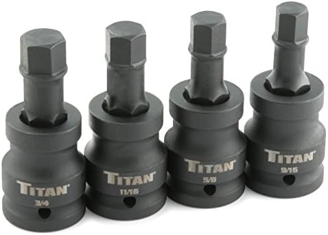 Titan 44101 4 peças de 3/4 de polegada Torção Core SAE Impact Jumbo Hex Bit Socket