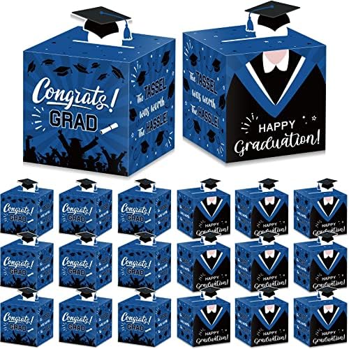 72 peças Caixas de doces de tampa de graduação Caixas de tampa de graduação Parabéns Caixa de presente Graduação Favors
