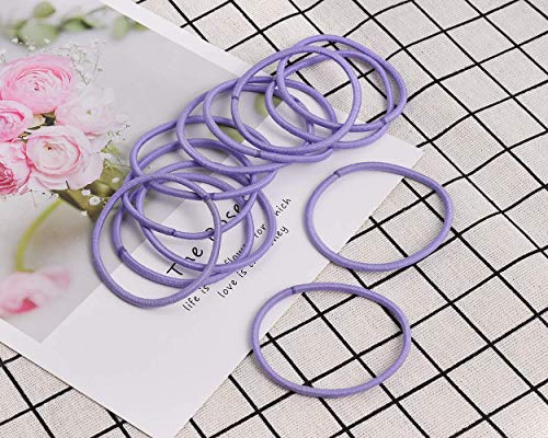 Ds. Cabelos de estilo distintivo Ties 50 peças 2,5 mm elástico faixas de cabelo bandos de borracha Ponytailts - roxo