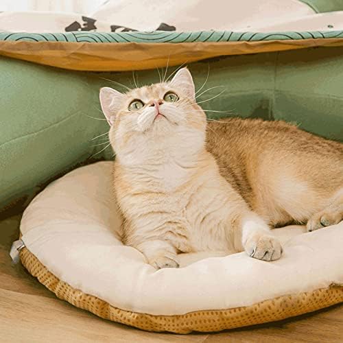 Comeone Cat Tunnel Bed com tapete, aparar tubo colapsível de 2 vias com bola de arranhão, brinquedo interativo,