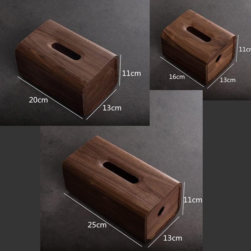 Caixa de lenço preto de madeira de nogueiro preto de estilo Apanês Caixa de tecido de madeira maciça Caixa de armazenamento