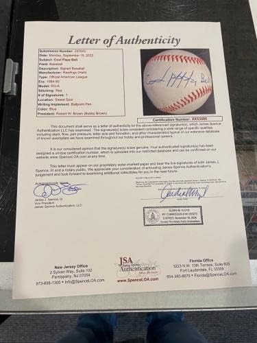 Coll Papa Bell Negro Ligas Single Signed Baseball JSA - Bolalls autografados