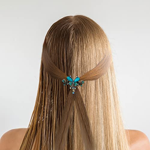 Alloy verde design vintage design acessórios de metal cabelos cabelos fofos punk para mulheres muito oco borboleta compõe