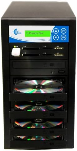 EZ Dupe 1 a 4 Media Mirror Plus Blu-ray Duplicator-Flash Media & Disc to 1 Media / 4 Blu-ray DVD CD Backup Copier M1004-SSPBD