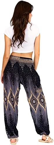 Lofbaz Harem Yoga Pants for Women S-4xl Hippie Boho PJS Lounge Beach Print Plus Plus