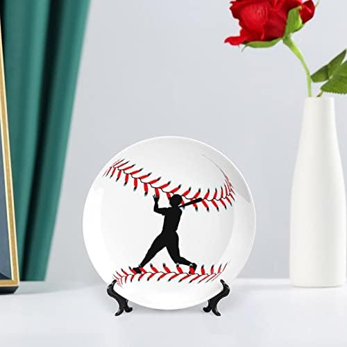 Placas de cerâmica redonda de placa decorativa de osso de softball de gama