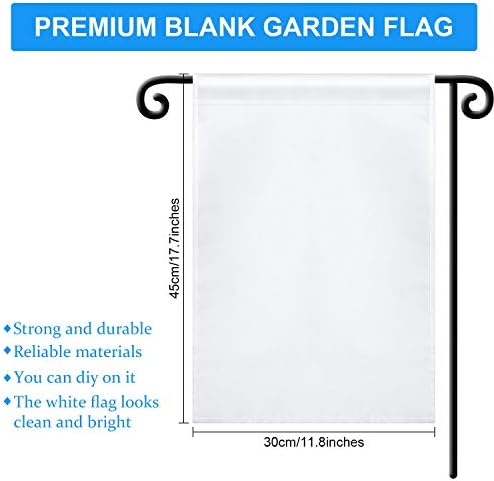 Bandeira em branco Bandeira Diy Bandeiras de Garden Bandeiras Poliéster Bandeira para Decoração de Courtyard ao ar livre, 11,8 x 17,7 polegadas