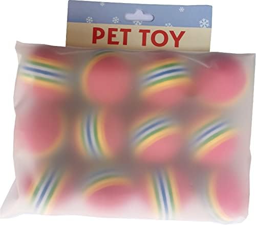 Shuyue colorido de espuma macia arco -íris tocar bolas para cães de estimação e brinquedos de gato