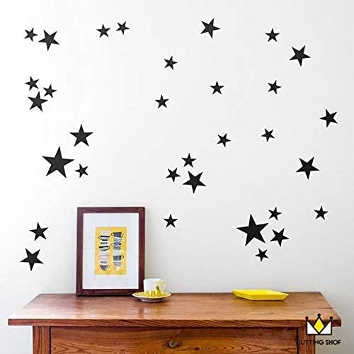 Tamanho misto Estrelas de parede Decalque de parede Adesivo de vinil, crianças removíveis crianças artes diy adesivo