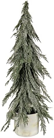 HGTV Home Collection Árvore de Natal Artificial, Pote em vaso, galhos varridos, inclui base branca elegante, coleção
