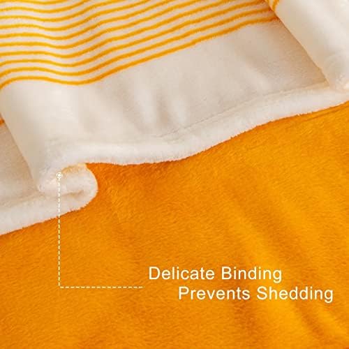 Momento caseiro de lã de lã Posgo para sofá laranja 60x80, cobertores de flanela listrada branca laranja e aconchegante para sofá