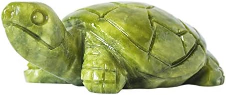 Coleção de tartaruga de jade natural verde Artes esculpidas artes escultura de animais Totem ToTem Felizado Decoração de