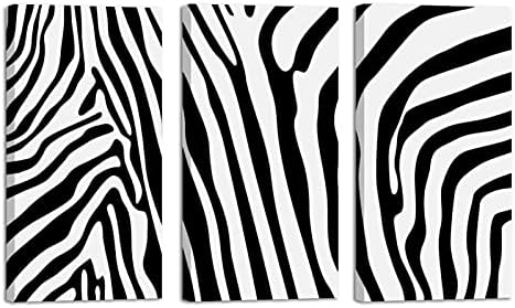 Arte da parede para sala de estar, pintura a óleo na tela grande obra de arte de padrão de zebra para decoração de quarto