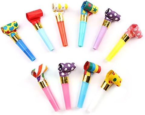 100pcs Blowouts coloridos Noisemakers Blowers de festa Faculdade de ruído Horns Kits de aniversário para aniversário