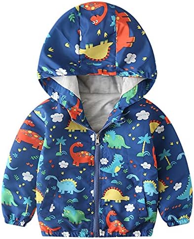 Garotos garotos casaco com capuz de dinossauros garotas à prova de vento bebês bebê desenho animado windbreaker zipper jaqueta