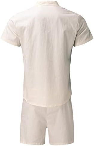 Camisa havaiana masculina define as camisas de botão casual de cor sólida e shorts soltos 2 peças de roupas de praia
