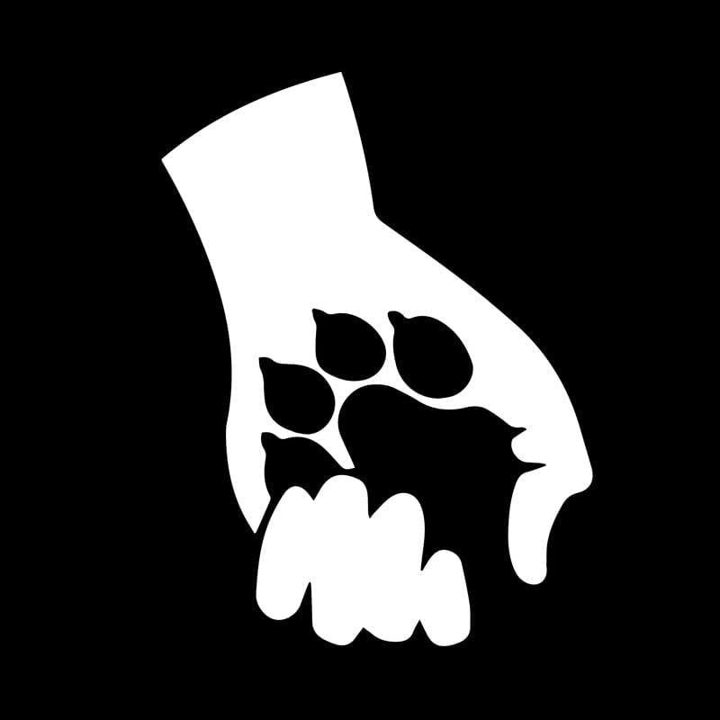 Jaquard Hand in Hand Animal Love Dog Human Decal