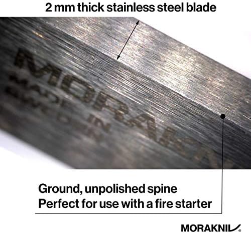 Morakniv eldris faca de bolso de lâmina fixa com lâmina de aço inoxidável Sandvik e bainha de plástico de 2,2 polegadas.