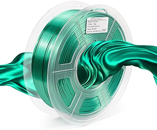 IEMAI PLA FILamento de seda esmeralda verde, seda PLA 3D Filamento de 1,75 mm Precisão dimensional +/- 0,02mm, spool de 1kg consumível brilhante para a maioria da impressora FDM 3D