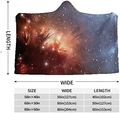 Espaço externo Cobertor grande com capuz vestível, imagem detalhada de Nebula Cloud Gas and Dust Universe Print Astronomy,