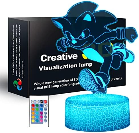 Caitrad 3D Sonic Anime Lamp, Remote Touch 16 Color Chanque