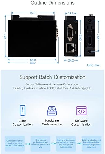 WaveShare Industrial Isolado Montagem de Rail Rs232/485/422 Servidor serial, RS232/485/422 para RJ45 Módulo Ethernet com POE,