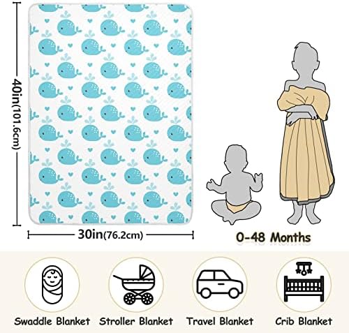 Cobertores de bebê de baleias azuis para meninos Super macio macio de crianças pequenas para meninas cobertor de berço leve, cobertor para berçário infantil infantil unissex viagens de bebê decoração para adultos decoração