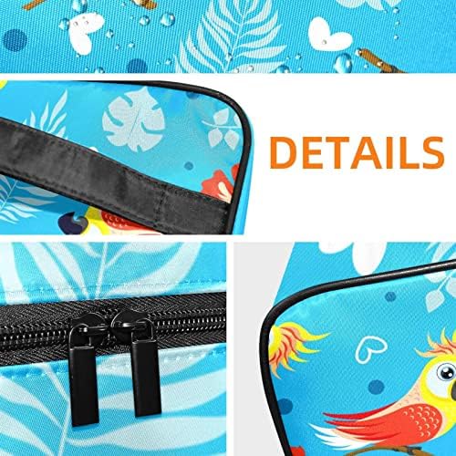Papagot Blue Leaf Travel Makeup Bag Cosmetic Make Up Organizer Case With Handle for Women Girl