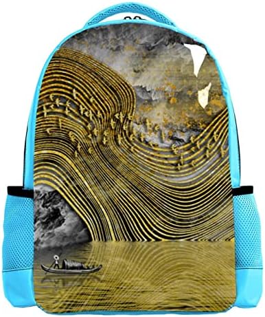 VBFOFBV UNISSISEX Adult Mackpack Com para trabalho de viagem, paisagem japonesa do rio Golden Mountain