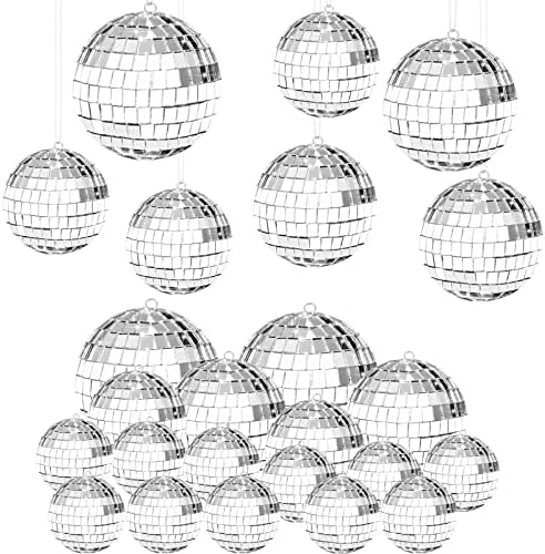 20 peças bolas de discotedes ornamentos mini espelho pendurado bola de discoteca espelho bola de vidro bola de vidro com