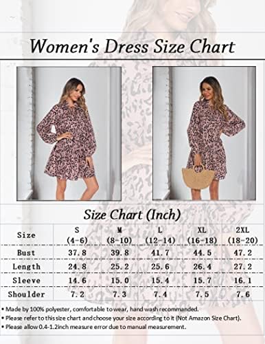 Vestido feminino de manga comprida aogesi 2022 Fall Casual Swing Mini Dress Print V Neck Ruffle Alta cintura Um vestido de linha