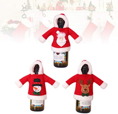 AMOSFUN 3PCS Christmas Holiday Wine Bottle Bottle Bottle Decoration Papai Noel, boneco de neve, rapazes de vinhos de