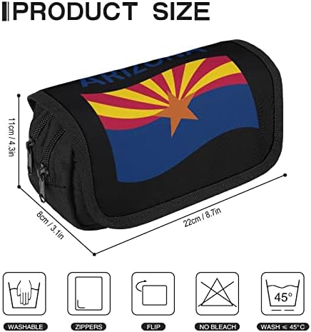 Bandeira do Arizona Caso de Lápis de grande capacidade Arizona Bolsa de armazenamento portátil de caneta portátil com
